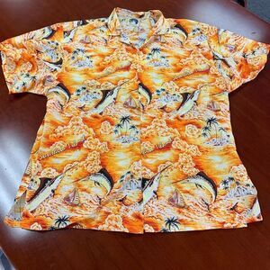 Armadillo Sunshine Island Marlin S/S Button Down Shirt sz XXL NWOT
